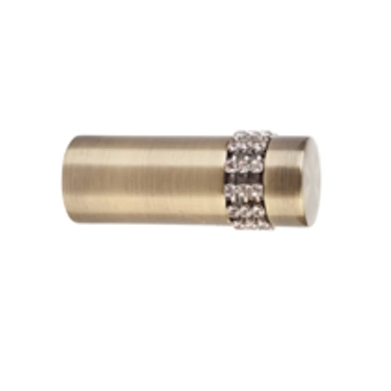Cylinder crystal antik bronz végzáró Ø 19mm